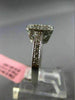 ESTATE .71CT ROUND & BAGUETTE DIAMOND 18K WHITE GOLD 3D OCTAGON PROMISE RING