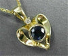 ESTATE .37CTW SAPPHIRE & DIAMOND 14KT YELLOW GOLD SOLITAIRE HEART PENDANT #21478
