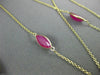 ESTATE LONG 20.83CT RUBIES 14KT YELLOW GOLD 3D MARQUISE SHAPE TIN TOP NECKLACE