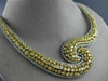 ESTATE EXTRA LARGE 35.53CT WHITE & FANCY YELLOW DIAMOND 18K 2 TONE GOLD NECKLACE