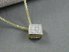ESTATE .39CT INVISIBLE DIAMOND SQUARE 14K YELLOW GOLD PENDANT 18" CHAIN  #15617