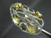 ESTATE EXTRA LARGE 4.08CT WHITE & FANCY YELLOW DIAMOND 18KT TWO TONE GOLD RING