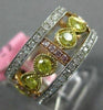 GIA 1.10CT MULTI COLOR DIAMOND 18KT TRI COLOR GOLD 3D FILIGREE ANNIVERSARY RING