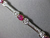 ANTIQUE WIDE 2.80CT DIAMOND & AAA RUBY 14KT TWO TONE GOLD TENNIS BRACELET #1456