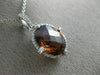 ESTATE 3.68CT DIAMOND & AAA SMOKY TOPAZ 14K WHITE GOLD OVAL HALO PENDANT #19843