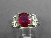 ESTATE 1.87CT DIAMOND & AAA RUBY 14KT WHITE GOLD ENGAGEMENT RING #26447