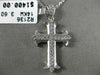 ESTATE .20CT DIAMOND 14KT WHITE GOLD 3D CLASSIC FILIGREE MILGRAIN CROSS PENDANT