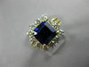 ESTATE WIDE 4.08CT DIAMOND & AAA SAPPHIRE 18K 2 TONE GOLD ENGAGEMENT RING #20600