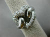 ESTATE LARGE 1.25CT ROUND DIAMOND 18KT WHITE GOLD 3D OPEN HEART PAVE LOVE RING