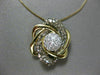 ESTATE LARGE 1.0CT DIAMOND 14K YELLOW GOLD FLOWER STAR OF DAVID FLOATING PENDANT