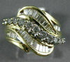 ESTATE LARGE 1.10CT DIAMOND 14KT WHITE & YELLOW GOLD WAVE SWIRL FUN RING #17141
