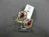 ESTATE .87CT DIAMOND & AAA RUBY 14K ROSE GOLD PEAR SHAPE FLOWER CRISS CROSS RING