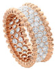 WIDE 2.15CT DIAMOND 18KT ROSE GOLD 3D 3 ROW ETERNITY BEADED ANNIVERSARY RING