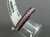 ESTATE .98CT DIAMOND & AAA RUBY 18KT WHITE GOLD SEMI ETERNITY 3 ROW WEDDING RING