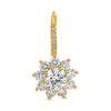 2.74CT DIAMOND 14KT YELLOW GOLD ROUND CLASSIC FLOWER LEVERBACK HANGING EARRINGS