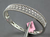 ESTATE WIDE 3.35CT DIAMOND 18KT WHITE GOLD 3D MULTI ROW FILIGREE BANGLE BRACELET