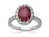 LARGE GIA CERTIFIED 3.12CT DIAMOND & AAA RUBY 18K 2 TONE GOLD 3D ENGAGEMENT RING