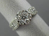 ESTATE 1.32CT DIAMOND 14KT WHITE GOLD 3D CLUSTER FLOWER ENGAGEMENT PROMISE RING