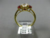 ESTATE 1.33CT DIAMOND & AAA RUBY 14K YELLOW GOLD CLASSIC 3 STONE ENGAGEMENT RING