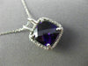 ESTATE LARGE 3.94CT DIAMOND & AAA AMETHYST 14KT WHITE GOLD HALO FLOATING PENDANT