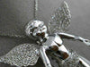 ESTATE EXTRA LARGE .85CT DIAMOND 14KT WHITE GOLD 3D HANDCRAFTED ANGEL PENDANT
