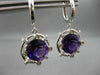 ESTATE LARGE 7.20CTW DIAMOND & AMETHYST 14KT WHITE GOLD ETOLIE HANGING EARRINGS