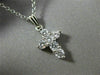 ESTATE .62CT ROUND DIAMOND 14KT WHITE GOLD SHARED PRONG CROSS PENDANT #18214