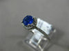 ESTATE .92CT DIAMOND & AAA SAPPHIRE 14K WHITE GOLD 3D ROUND HALO ENGAGEMENT RING
