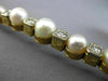 ESTATE LARGE .60CT DIAMOND & AAA SOUTH SEA PEARL 14K 2 TONE GOLD TENNIS BRACELET