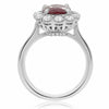 GIA CERTIFIED 3.66CT DIAMOND & AAA RUBY PLATINUM 3D SQUARE HALO PROMISE RING