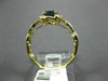 ESTATE 1.07CT DIAMOND & AAA SAPPHIRE 14K YELLOW GOLD FLOWER LEAF ENGAGEMENT RING