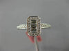 ESTATE .71CT ROUND & BAGUETTE DIAMOND 18K WHITE GOLD 3D OCTAGON PROMISE RING