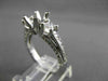 ESTATE .90CT DIAMOND 14K WHITE GOLD 3 STONE SEMI MOUNT 3D ENGAGEMENT RING #17613
