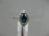 ESTATE .85CT DIAMOND & AAA MARQUISE SAPPHIRE 14K WHITE GOLD HALO ENGAGEMENT RING