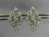 ESTATE LARGE 1.40CT DIAMOND 14K WHITE GOLD 3D GEOMETRIC CLIP ON EARRINGS #26549