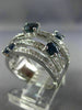 ESTATE WIDE 2.15CT DIAMOND SAPPHIRE 14KT WHITE GOLD CRISS CROSS ANNIVERSARY RING