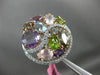 ESTATE LARGE 5.0CT DIAMOND & MULTI GEM 14KT WHITE & ROSE GOLD 3D CLUSTER RING