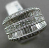 ESTATE WIDE 2.96CT MULTI SHAPE DIAMOND 18KT WHITE GOLD MILGRAIN ANNIVERSARY RING