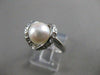 ESTATE DIAMOND 8.5MM SOUTH SEA PEARL 18K WHITE GOLD HEART COCKTAIL RING 12M 6545