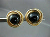 ESTATE LARGE 14KT YELLOW GOLD AAA ONYX CIRCULAR CLIP ON EARRINGS UNIQUE! #22547