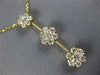 ESTATE 1.40CT DIAMOND 14KT YELLOW GOLD FLOWER PAST PRESENT FUTURE PENDANT #441
