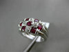 ESTATE 1.83CT DIAMOND & AAA RUBY 14KT WHITE GOLD 3D MULTI ROW ETOILE FUN RING