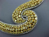 ESTATE EXTRA LARGE 35.53CT WHITE & FANCY YELLOW DIAMOND 18K 2 TONE GOLD NECKLACE