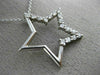 ESTATE LARGE .48CT DIAMOND 14KT WHITE GOLD 3D OPEN STAR FLOATING PENDANT #18776