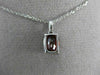 ESTATE 1.11CT DIAMOND & AAA GARNET 14KT WHITE GOLD 3D CUSHION FLOATING PENDANT