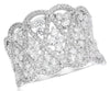 ESTATE WIDE 1.67CT DIAMOND 18KT WHITE GOLD 3D MULTI FLOWER INFINITY LOVE RING