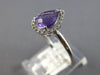 1.07CT DIAMOND & AAA AMETHYST 14KT WHITE GOLD PEAR SHAPE & ROUND FRIENDSHIP RING