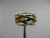 ESTATE 1.29CT DIAMOND & AAA ORANGE SAPPHIRE 18K ROSE GOLD 3D MULTI ROW LOVE RING