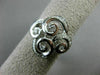 ESTATE WIDE .17CT DIAMOND 14KT WHITE GOLD 3D SWIRL FLOWER ETOILE FUN LOVE RING
