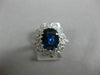 ESTATE LARGE 3.53CT DIAMOND & AAA SAPPHIRE 14KT WHITE GOLD OVAL ENGAGEMENT RING